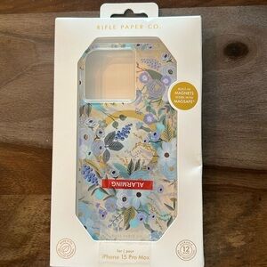 Rifle Paper Co. Apple iPhone 15 Pro Max Phone floral case with MagSafe. New